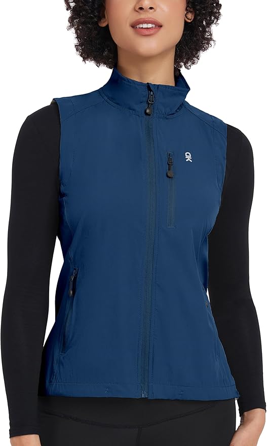 Little Donkey Andy Women's Lightweight Quick Dry Vest Summer Windproof Sleeveless Elastic Jacket for Golfing Cycling Running