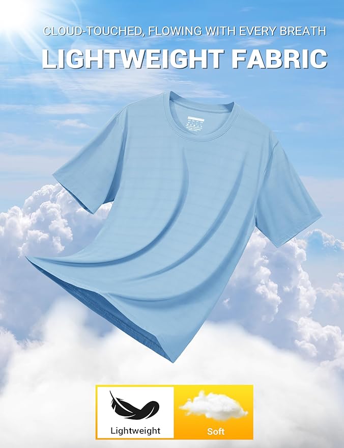 TACVASEN Men's Lightweight Athletic T-Shirts Quick Dry Workout Gym Tops Short Sleeve Running Tee Shirt Performance Activewear