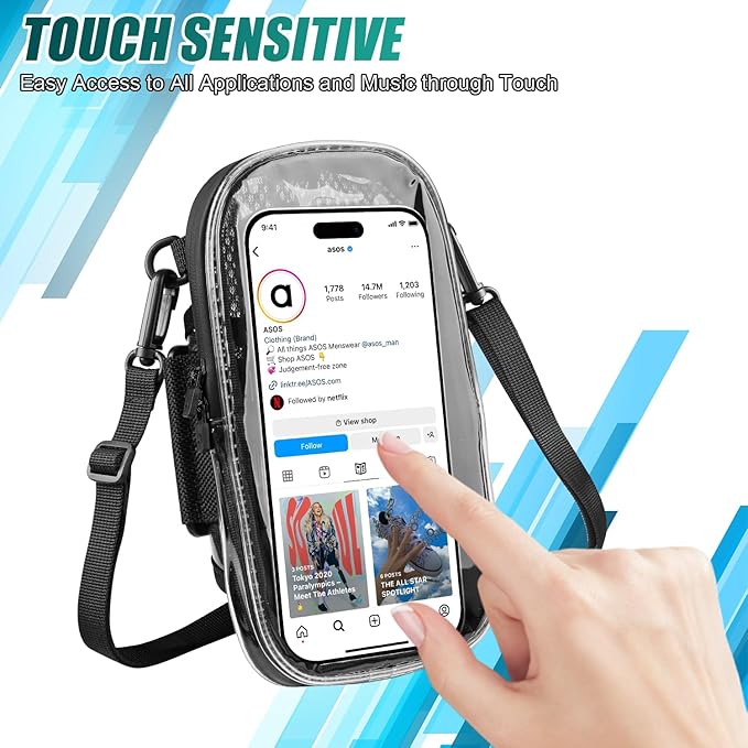 Phone Holder for Running, 2-in-1 Arm Band Cross Bag for iPhone16 15 14 13 Plus Pro Max 12 11 X Samsung Android, Arm Bag with Key Card Pocket for Workout Gym Exercise Fitness (Dark Grey)