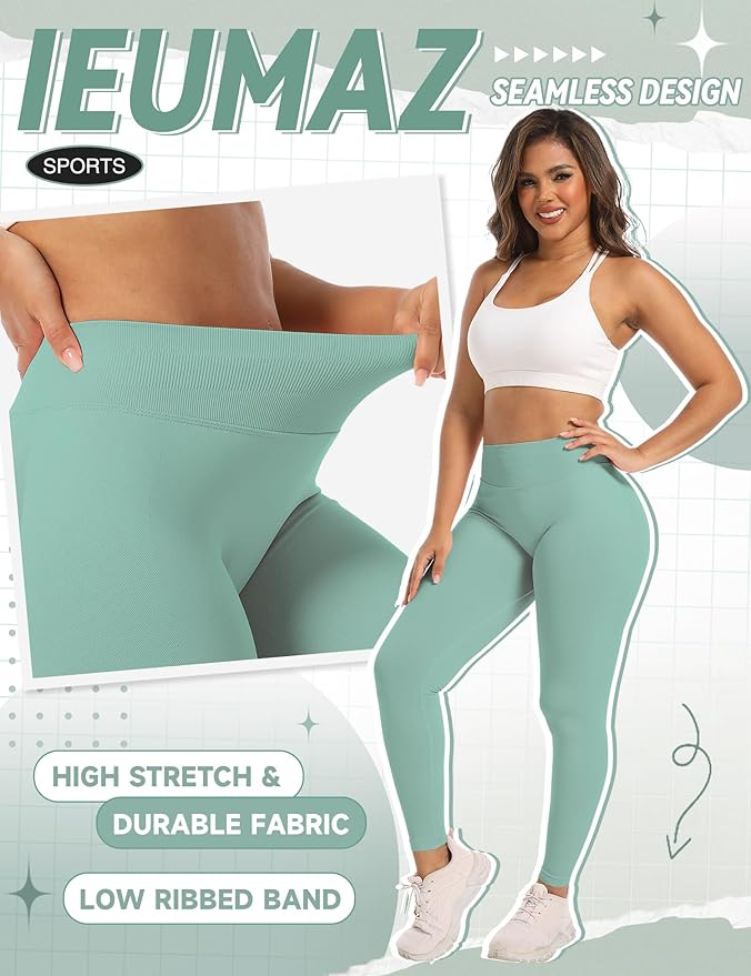 Scrunch Butt Lifting Leggings for Women Gym Seamless Workout Leggings Mid Low Waist Tummy Control Yoga Pants