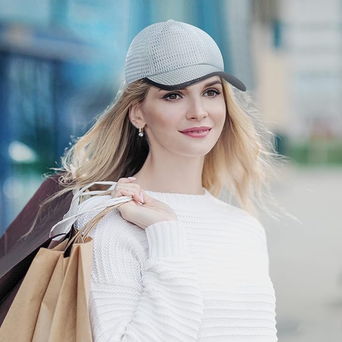 4 Pieces Summer Mesh Baseball Cap Breathable Full Cooling Hat Quick Dry Cool Hats Mesh Running Hat for Men Women