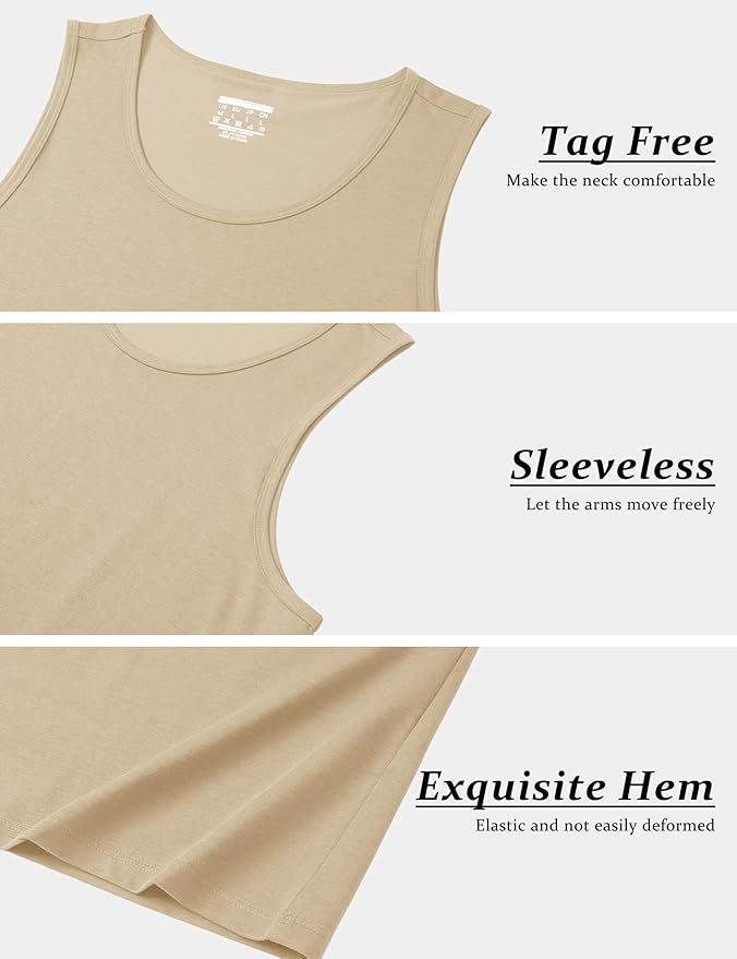 MAGCOMSEN Men's UPF 50+ Tank Top Gym Workout Sleeveless Muscle Shirts Sun Protection Cut Off Shirts Summer Sleeveless T Shirt