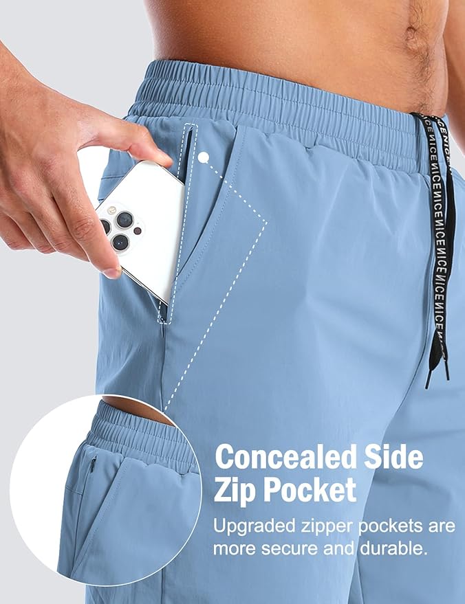 Aolesy Men's 5''/7'' Running Shorts Quick Dry Workout Gym Shorts with Pockets, Tennis Training Athletic(Linerless & Liner)