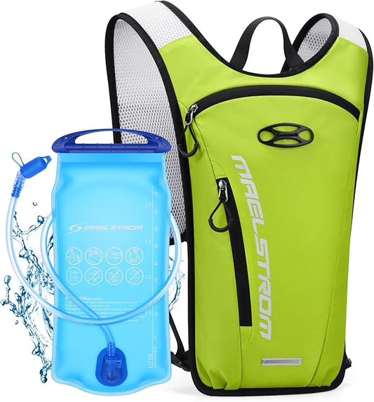 Maelstrom Running Hydration Vest, Hiking Backpack with 2L Water Bladder for Cycling Rave for Men Women