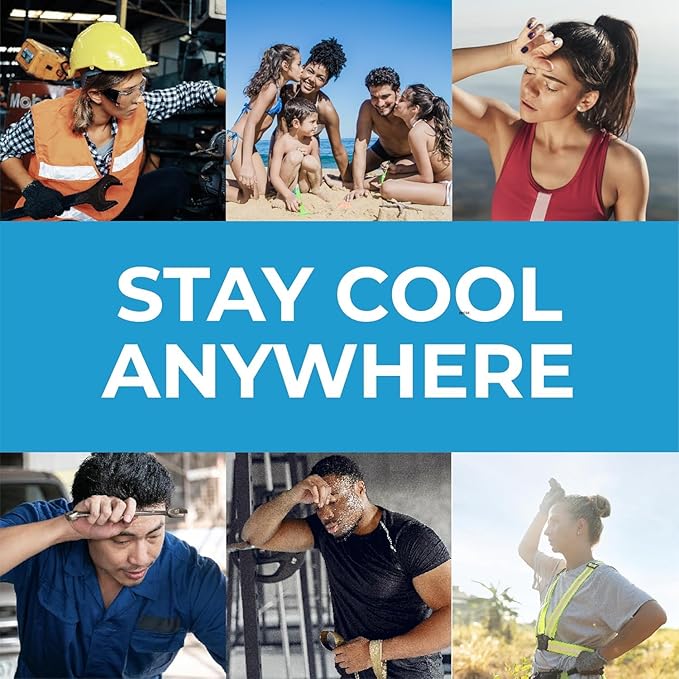 SHAKEitCOOL Original Cooling Towel โ Be Cool in Style - Heat Relief, Soft, Lightweight, Sun Protection, Easy Clean - Perfect for Biking, Hiking, Running, Yoga, Golf, Gym, Baseball - Cheer