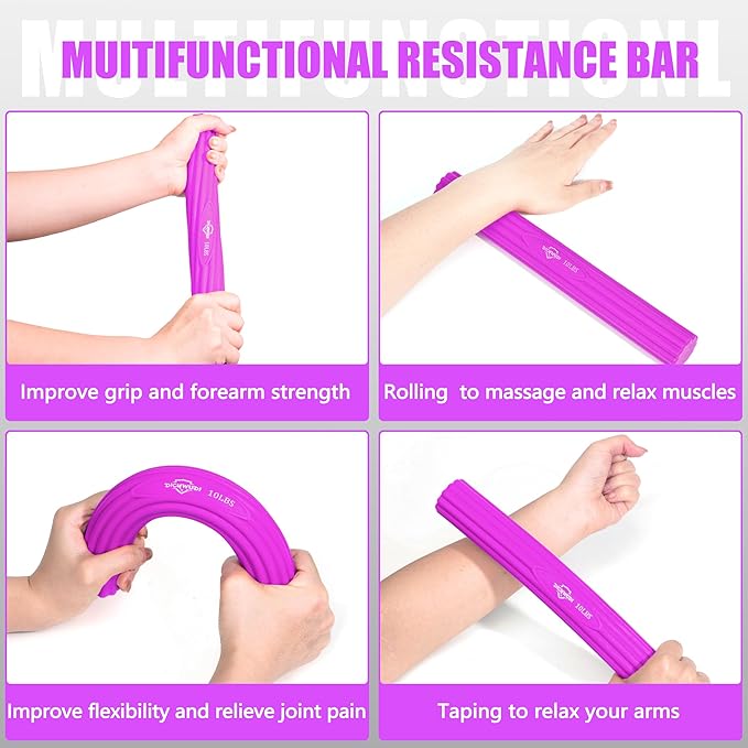 Flex Therapy Bars,Twist Bar for Physical Therapy & Resistance Bar for Golfers Elbow,Tendinitis,Wrist,Forearms Pain, Improve Grip Strength and Relieve Pain