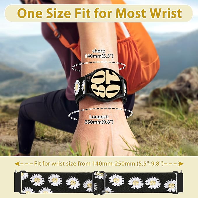 Quick Release Watch Band - Choice of Width -18mm 19mm 20mm 22mm 24mm Watch Bands, Solo Loop Adjustable Elastic Nylon Watch Straps Replacement Wristband for Men Women