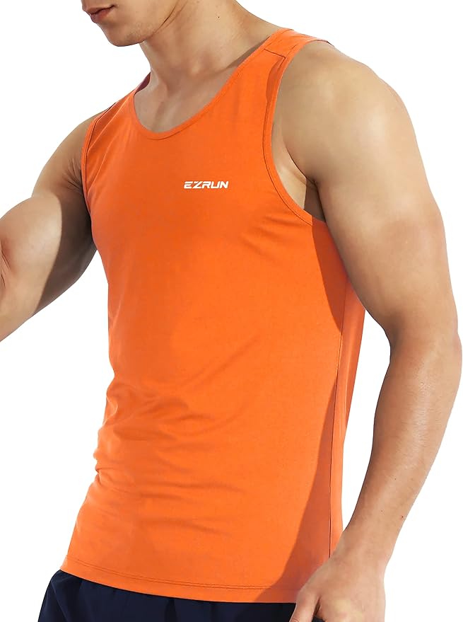 EZRUN Men's Quick Dry Sport Tank Top for Bodybuilding Gym Athletic Jogging Running,Fitness Training Workout Sleeveless Shirts