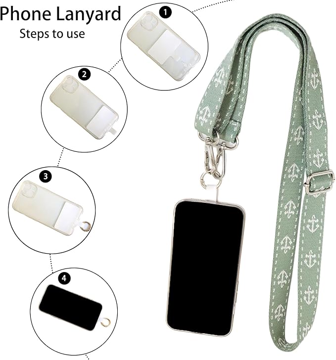 Adjustable 1" Width Phone Crossbody Lanyard and Wristlet Strap - Gift For The Lover In Your Life