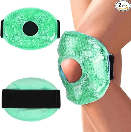 Knee Cold Pack,Gel Beads Knee Cold Pack for Injury, Reusable Soft Gel Freeze Knee Wrap, Ice Packs for Knee Surgery, Joint Pain, Arthrit and Chronchron Pain, Relief Swelling, Bruises(2 PCS)