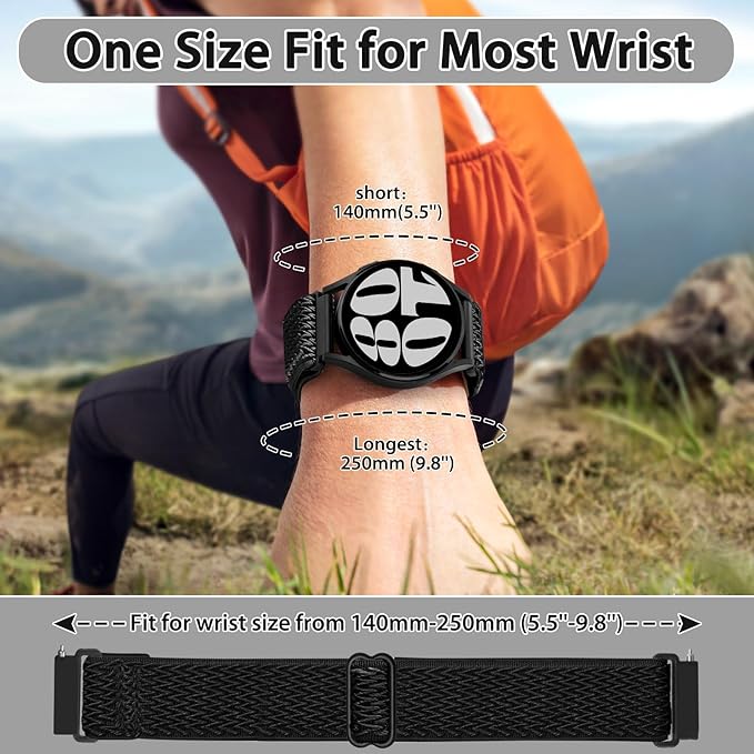 Quick Release Watch Band - Choice of Width -18mm 19mm 20mm 22mm 24mm Watch Bands, Solo Loop Adjustable Elastic Nylon Watch Straps Replacement Wristband for Men Women