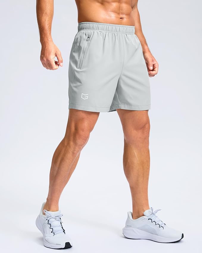 G Gradual Men's Athletic Running Shorts with Zipper Pockets Quick Dry 7"/ 5"/ 9" Workout Gym Shorts for Basketball Hiking