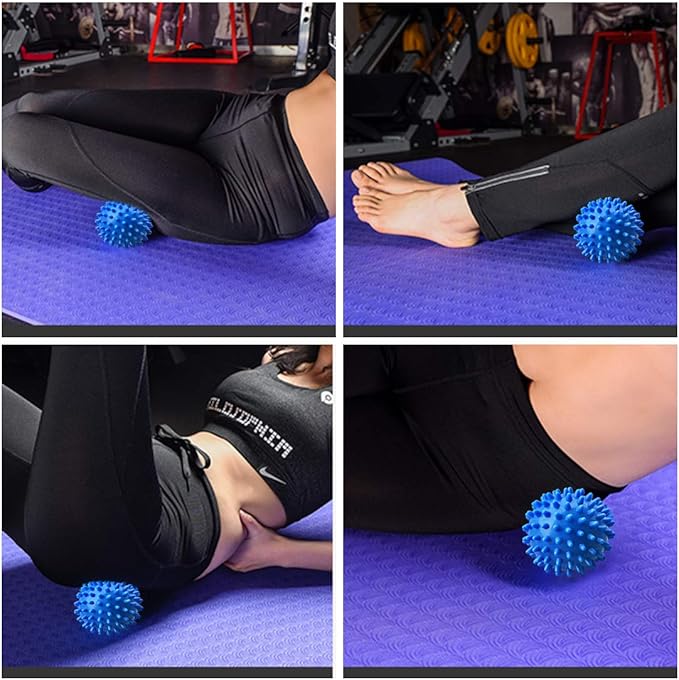 Professional Massage Balls Foot Ball Foot Massager Spiky Roller for Deep Tissue Trigger Point Plantar Fasciitis Reflexology Stress Therapy Myofascial Release(Blue)