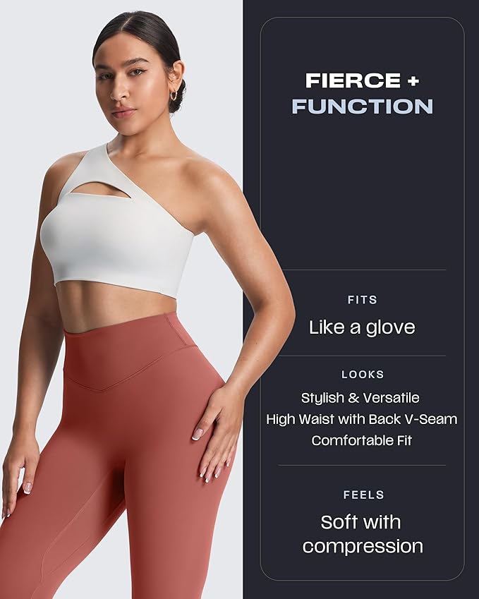 Aoxjox High Waisted Workout Leggings for Women Tummy Control Buttery Soft Yoga Metamorph Deep V Pants 26"