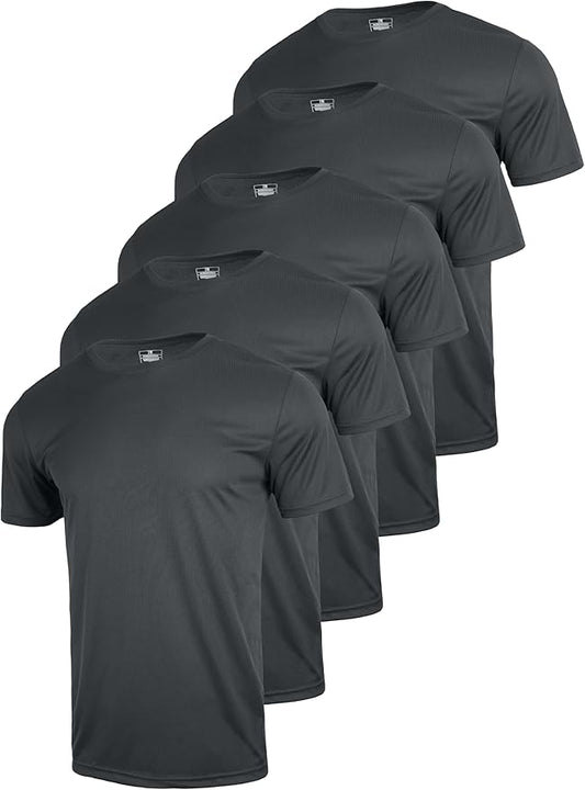 3 & 5 Pack Shirts for Men Moisture Wicking Workout Performance Dry Fit Mesh Gym Athletic Running T-Shirt