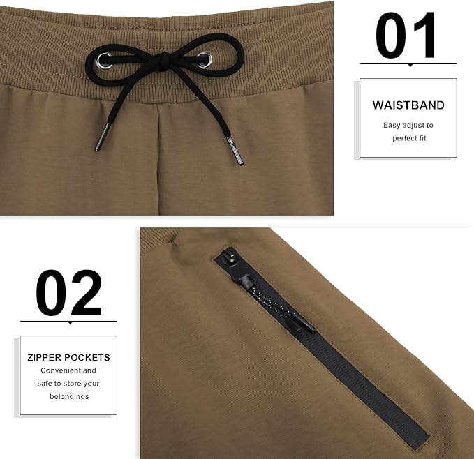 PIDOGYM Men's 5" Gym Workout Shorts,Fitted Jogging Short Pants for Bodybuilding Running Training with Zipper Pockets