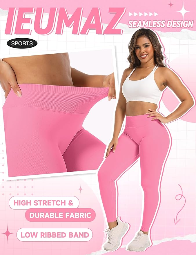 Scrunch Butt Lifting Leggings for Women Gym Seamless Workout Leggings Mid Low Waist Tummy Control Yoga Pants