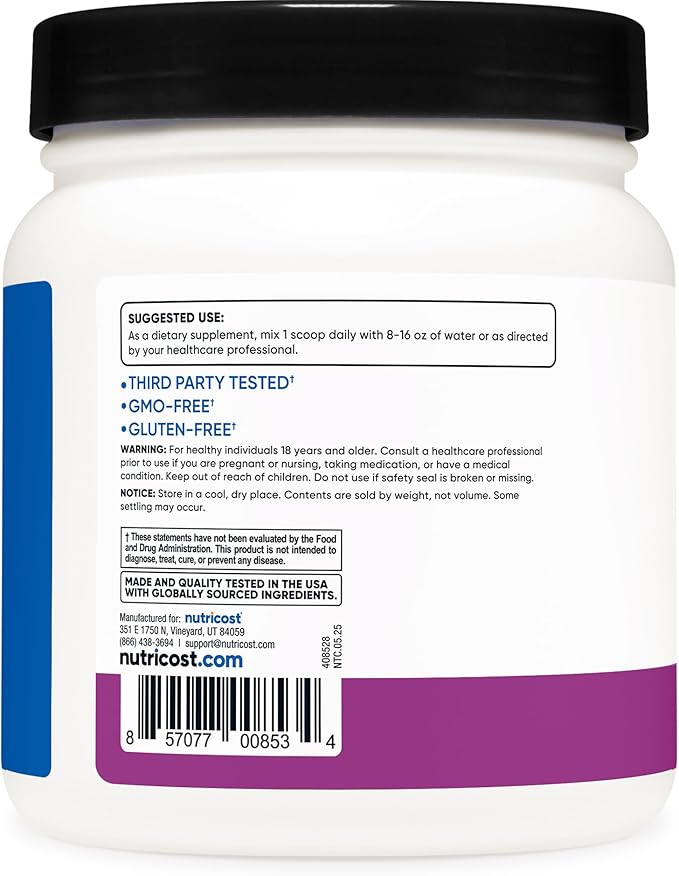 Nutricost BCAA Powder (Grape, 60 Servings) - Optimal 2:1:1 Ratio, Vegetarian Friendly, Non-GMO, Gluten Free