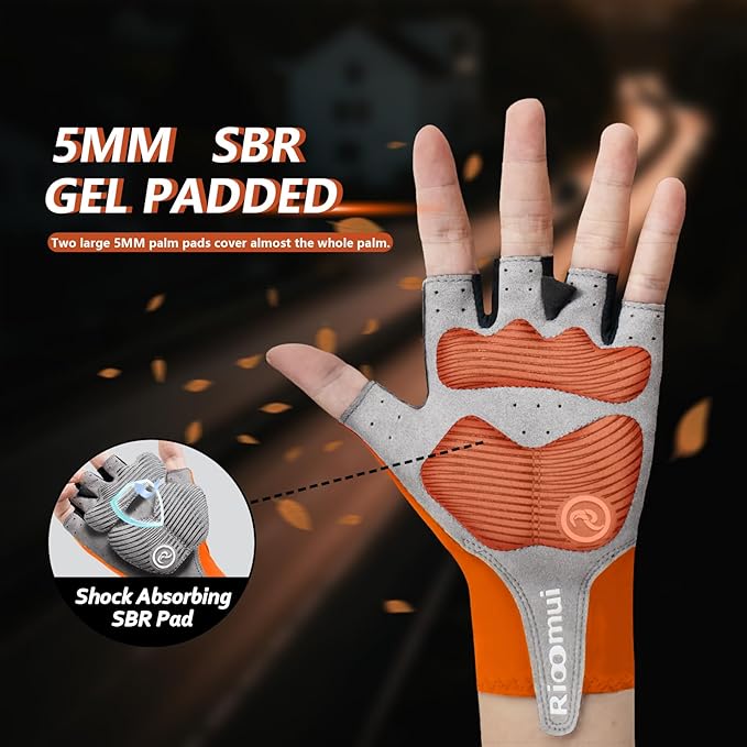 Cycling Gloves,Anti-Slip 5mm Padded Biking Gloves for Men Women Shock-Absorbing Summer Breathable for Road Bicycle Commuting