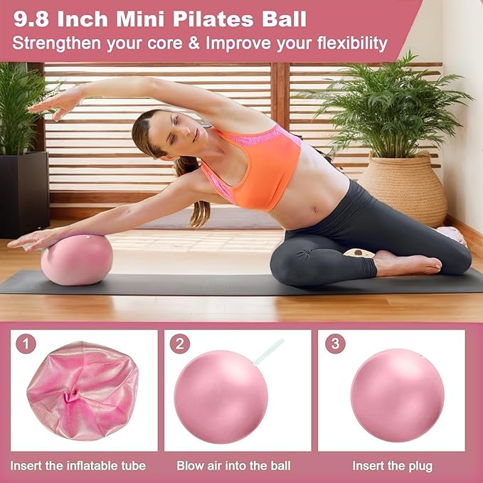 Pilates Ring Essentials Kit for Women, Styled in Soft Macaron Creams - Yoga Exercise Equipment Set for Home Workouts with Magic Circle, Mini Ball & Accessories - Fitness Ring Set for Beginners