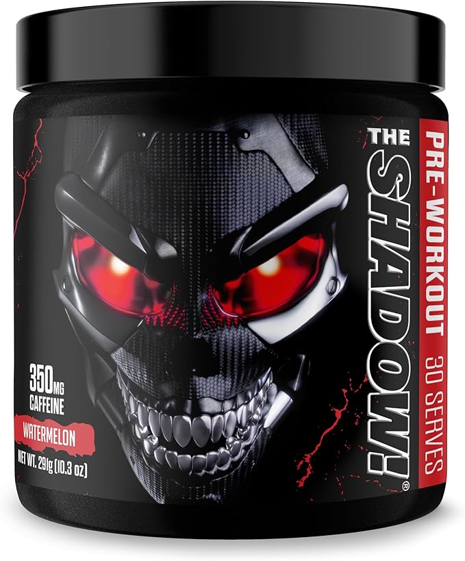 JNX SPORTS The Shadow! 350mg of Caffeine Hard Core Preworkout - Watermelon 30 Servings | Electric Energy, Mental Focus & Superhuman Strength for Men & Women