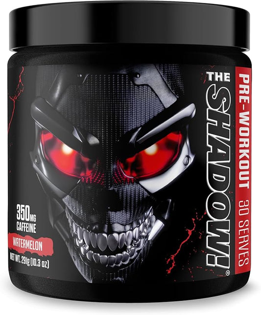 JNX SPORTS The Shadow! 350mg of Caffeine Hard Core Preworkout - Watermelon 30 Servings | Electric Energy, Mental Focus & Superhuman Strength for Men & Women
