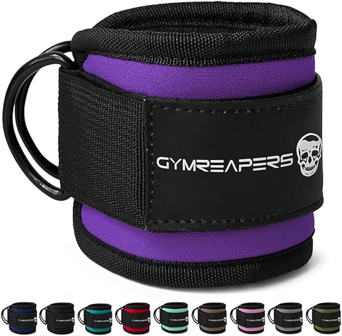 Gymreapers Ankle Straps For Cable Machine Kickbacks, Glute Workouts, Lower Body Exercises - Adjustable Leg Straps with Neoprene Padding