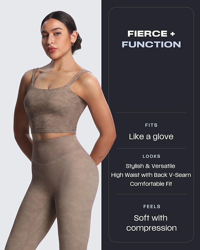 Aoxjox High Waisted Workout Leggings for Women Tummy Control Buttery Soft Yoga Metamorph Deep V Pants 26"