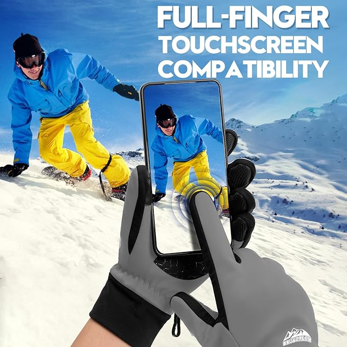 Bruvoalon Winter Gloves for Women & Men, 3M Thermal Insulation, Lycra Fabric, Windproof, Touchscreen, Anti-Slip, Cold Weather