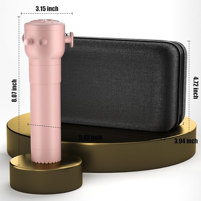 Massage Gun, Deep Tissue Back Massage for Athletes for Pain Relief, Percussion Massager with 3 Massages Heads & 8500 RPM Brushless Motor, Gifts for Muscle, Pink