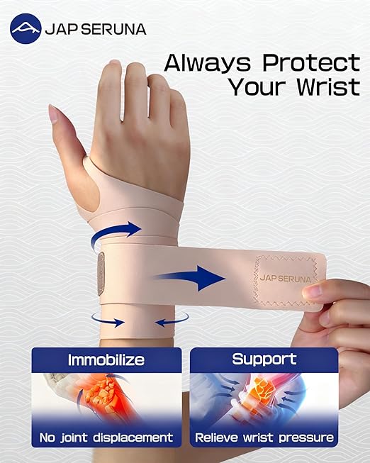 PFZ Ultra-Thin Ulnar Wrist Brace with Double Compression Straps - Wrist Support for Carpal Tunnel, Arthritis, Tendonitis, TFCC, Pain Relief (Single)