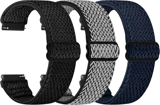 Quick Release Watch Band - Choice of Width -18mm 19mm 20mm 22mm 24mm Watch Bands, Solo Loop Adjustable Elastic Nylon Watch Straps Replacement Wristband for Men Women