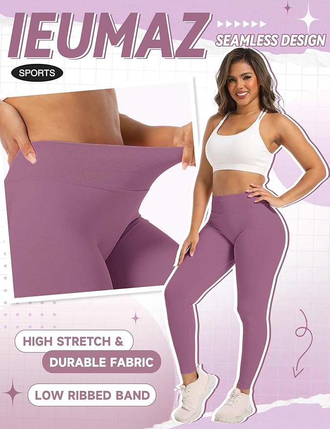 Scrunch Butt Lifting Leggings for Women Gym Seamless Workout Leggings Mid Low Waist Tummy Control Yoga Pants