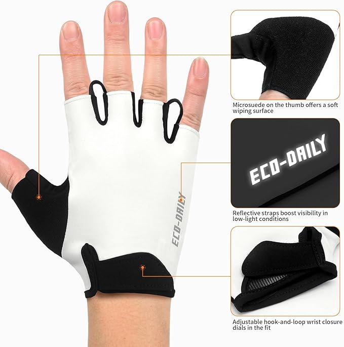 Cycling Gloves for Men Women Padded Mountain Bike Gloves Lightweight Half Finger Gloves Anti-Slip Shock-Absorbing for MTB Road Biking Fitness