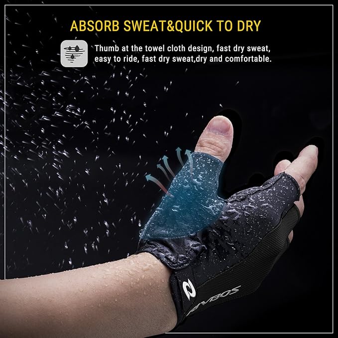 RIVBOS Cycling Gloves Bike Gloves for Men Women with Anti-Slip Shock-Absorbing Pad for Bicycle/Workout/Road Bike/Gym/Driving CHG001
