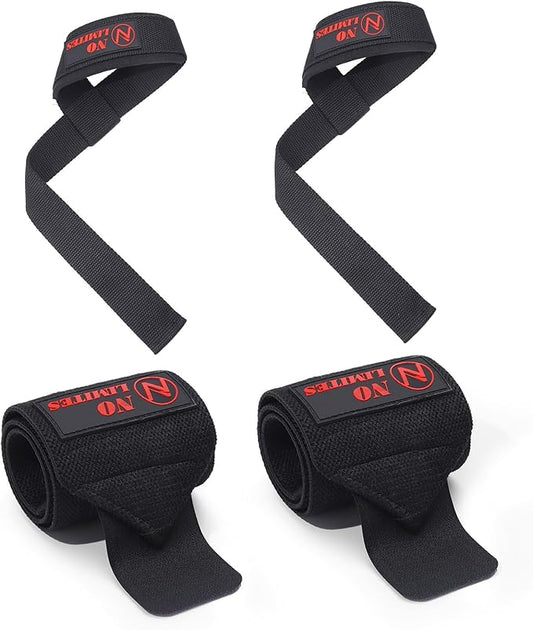 Wrist Wraps for Weightlifting & 21'' Lifting Straps Set for Strength Training, Deadlifting, Powerlifting Gym Straps, Durable Wrist Support for Men & Women