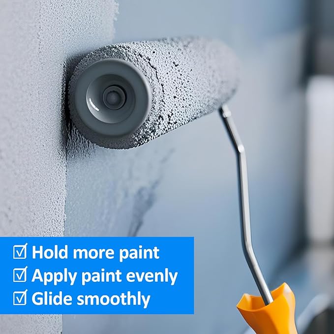 King Origin 9 Inch Microfiber Paint Roller Covers 1/2" Nap - Professional Wall & Ceiling Paint Supplies, 5-Pack Paint Roller Naps for Roller Frame, No Drip Painting Tools for Home