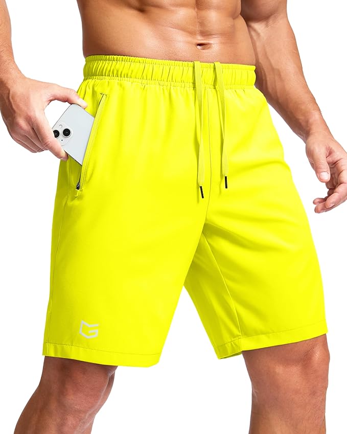 G Gradual Men's Athletic Running Shorts with Zipper Pockets Quick Dry 7"/ 5"/ 9" Workout Gym Shorts for Basketball Hiking