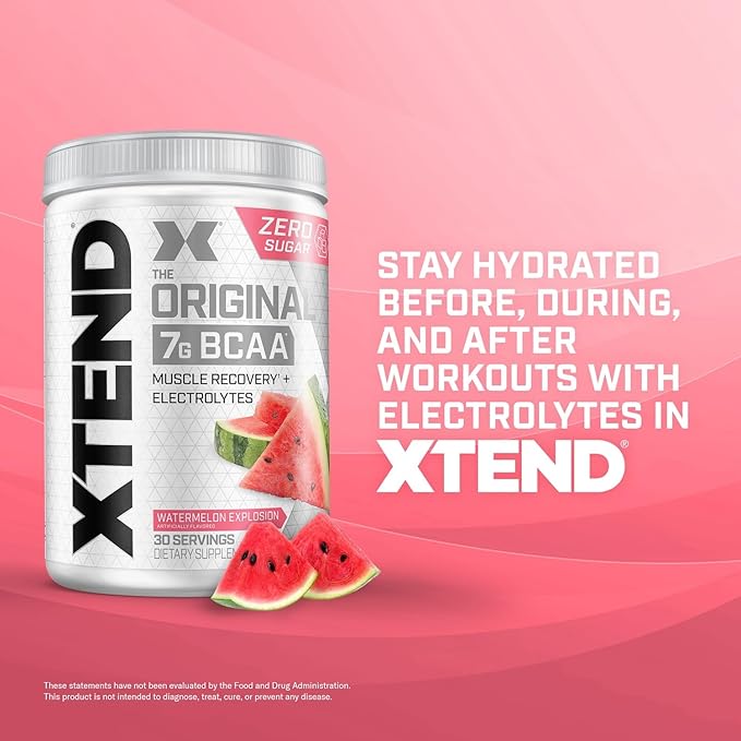 Xtend XTEND Original BCAA Powder 7g BCAA and 2.5g L-Glutamine, Sugar Free Post Workout Muscle Recovery Drink with Amino Acids for Men & Women, 30 Servings