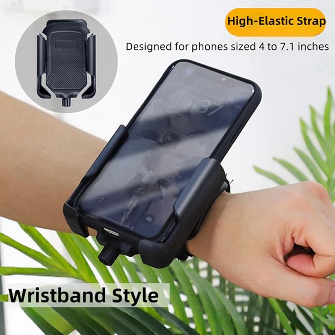 2-in-1 Wrist & Arm Phone Holder for Running/Cycling – 360° Swivel, Fits iPhone/Samsung 4.0-7.0 Inch Smartphones
