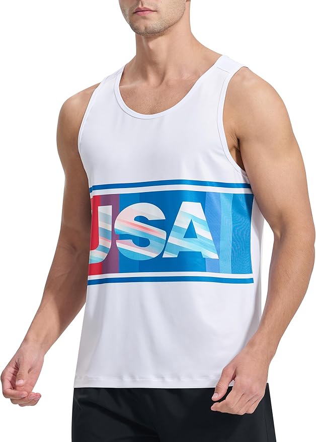 EZRUN Men's Quick Dry Sport Tank Top for Bodybuilding Gym Athletic Jogging Running,Fitness Training Workout Sleeveless Shirts
