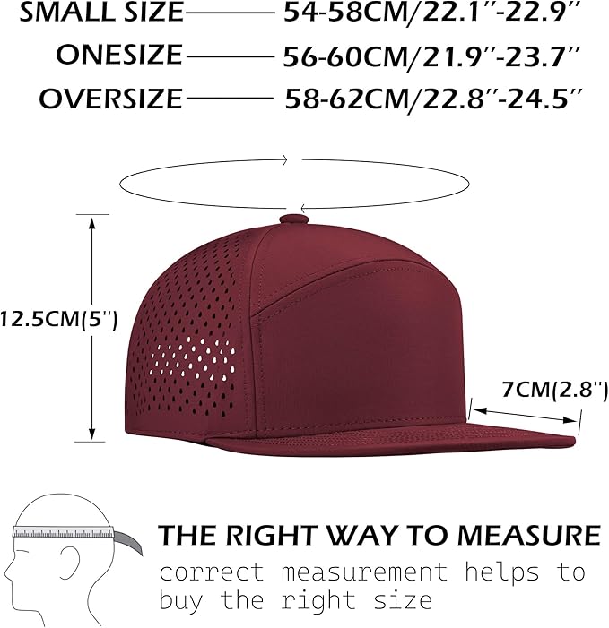 Performance Snapback Hats for Men Women,Flat Bill Cap,Golf,Running,Workout