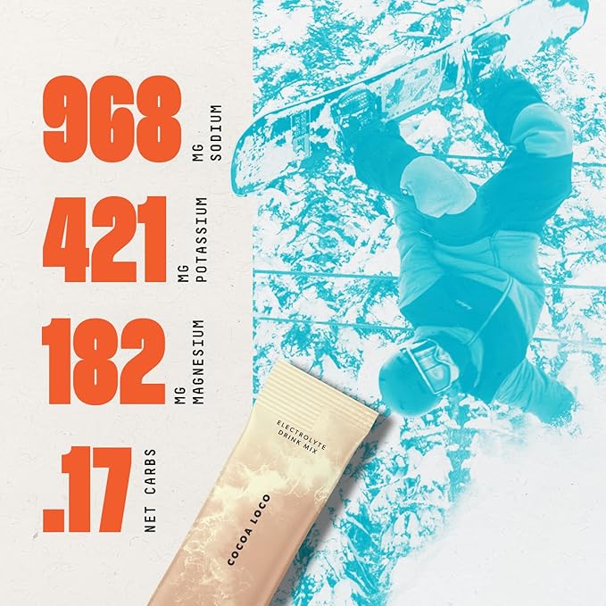 SALTT Electrolytes Powder Flavored Drink Mix - Cocoa Loco - 30 Hydration Packets - Magnesium, Potassium, Sodium, Trace Minerals - Zero Sugar & Gluten Free - Travel Essentials