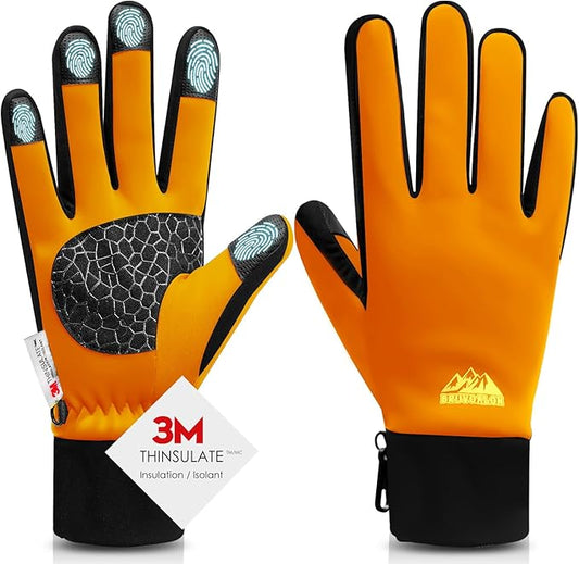 Bruvoalon Winter Gloves for Women & Men, 3M Thermal Insulation, Lycra Fabric, Windproof, Touchscreen, Anti-Slip, Cold Weather