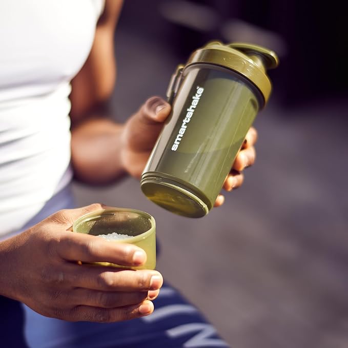 Smartshake O2GO ONE Plastic Protein Shaker Bottle 800 ml | 27 oz - Leakproof Screw-on Lid - BPA Free – Unisex - Navy Blue