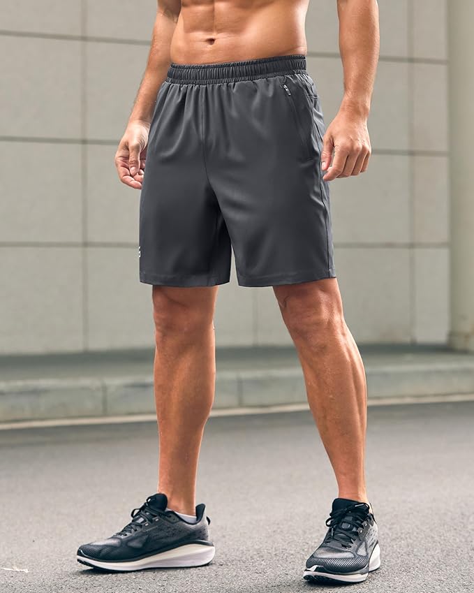 G Gradual Men's Athletic Running Shorts with Zipper Pockets Quick Dry 7"/ 5"/ 9" Workout Gym Shorts for Basketball Hiking