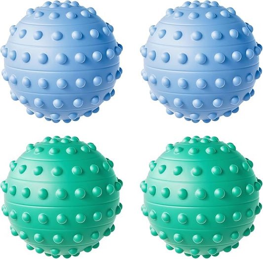 Spiky Massage Balls for Feet,4 Pcs 1.9'' Hard Lacrosse Ball Deep Tissue Recovery Tool,Trigger Point Ball for Myofascial Release & Trigger Point Therapy(Blue)