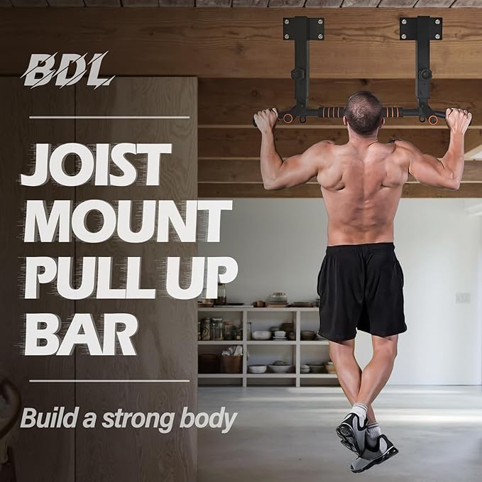 BDL Wall Mounted Pull Up Bar Chin Up bar Multifunctional Dip Station for Indoor Home Gym Workout, Power Tower Set Training Equipment Fitness Dip Stand Supports to 440 Lbs