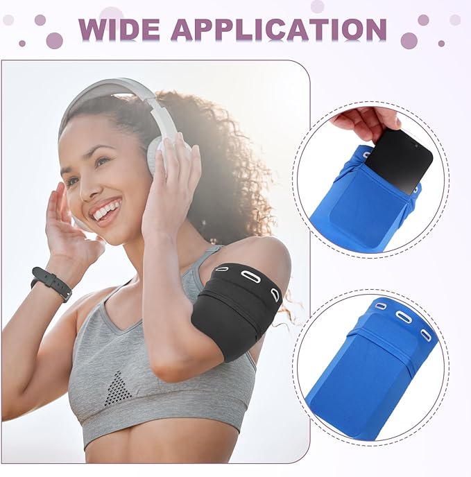 PATIKIL Universal Running Armband Sleeve 6.69"x3.94", Cell Phone Arm Bands Sleeve with Zipper Pocket for Key Earphones Credit Cards Sports Gym Workouts Exercise (S, Pink)