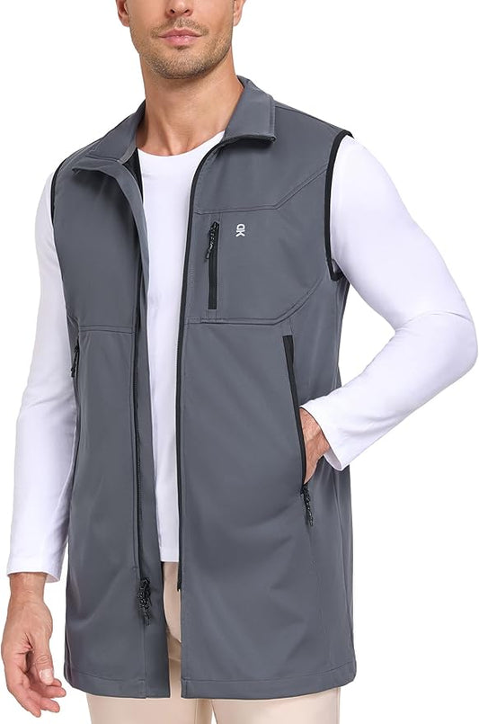 Little Donkey Andy Men's Lightweight Softshell Vest Windproof Sleeveless Jacket for Travel Hiking Running Golf